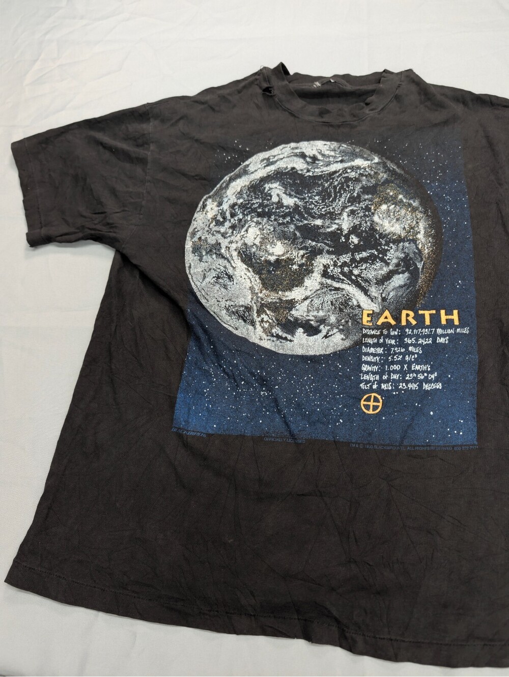 Vintage Earth Planet Graphic T-Shirt 1993 Blackbird Fade M